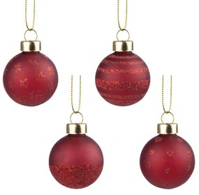Χριστουγεννιάτικες Μπάλες (Σετ 4Τμχ) LBTRD0089886 4cm Gold-Red Raeder
