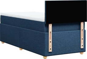 vidaXL Κρεβάτι Boxspring με Στρώμα Μπλε 80x200 εκ. Υφασμάτινο