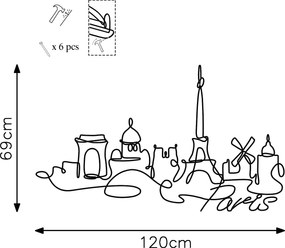 Decorative Metal Wall Accessory Paris Black