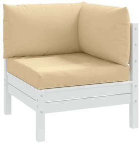 vidaXL Μαξιλάρια Παλέτας 3 τεμ. Μπεζ Μελανζέ Υφασμάτινα