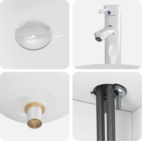 vidaXL Επιτοίχια Λεκάνη Έπιπλο Λευκό 49,5 x 41 x 64,5 εκ