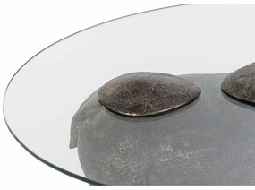 Βοηθητικό Τραπεζάκι DKD Home Decor Διαφανές Χαλκός 80 x 50 x 37 cm