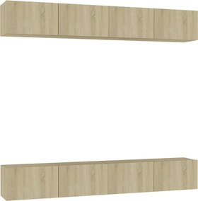 vidaXL Έπιπλα Τηλεόρασης 4 τεμ. Sonoma Δρυς 100x30x30 εκ. Επεξ. Ξύλο