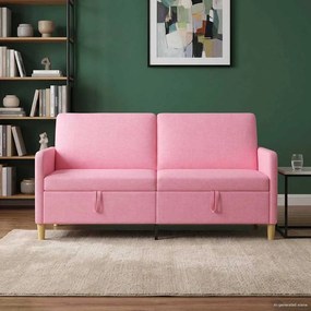 vidaXL Καναπές με Αποθήκευση Ροζ 172 x 78 x 87 εκ Πολυεστέρας