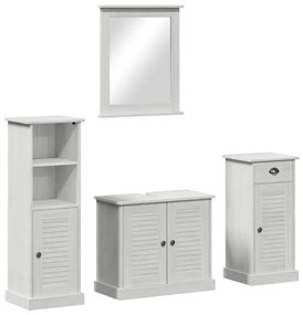 vidaXL Σετ Επίπλων Μπάνιου με ράφι 3 pcs Λευκό αντικέ 37 x 34 x 110 εκ