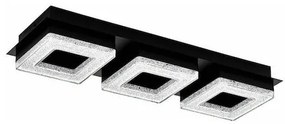 Eglo Fradelo Μοντέρνα Πλαφονιέρα Οροφής με Ενσωματωμένο LED και Κρύσταλλα σε Μαύρο χρώμα 46cm 99325