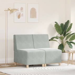 vidaXL Καναπέδες 2 pcs Ανοιχτό γκρι 55 x 74 x 82 εκ. Βελούδο