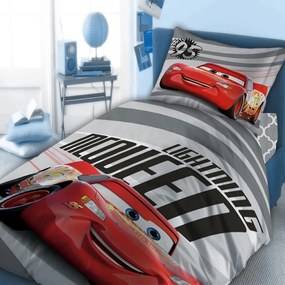 Παπλωματοθήκη Παιδική Cars 870 Σετ 2τμχ Digital Print Grey - Red DimCol Single 100% Cotton