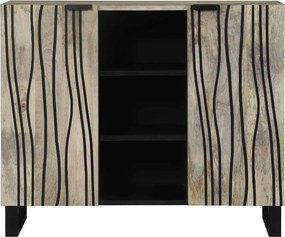 vidaXL Πλαϊνό Γραφείο Λευκό 90 x 33 x 75 εκ Μασίφ ξύλο μάνγκο