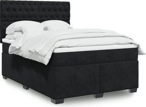 vidaXL Κρεβάτι Boxspring με Στρώμα Μαύρο 160x200 εκ. Βελούδινο