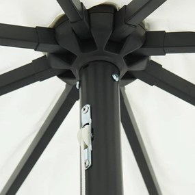 vidaXL Ομπρέλα Κήπου Άμμος και Ανθρακί 395 x 395 x 245 εκ. Πολυεστέρας