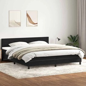 Κρεβάτι Boxspring με Στρώμα Μαύρο 180x210 εκ. Βελούδινο - Μαύρο