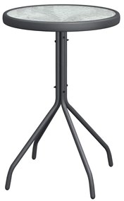 vidaXL Σετ Μπιστρό Κήπου 3 pcs Γκρι Ατσάλι