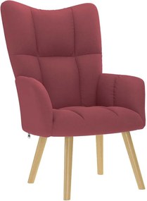 vidaXL Πολυθρόνα Relax Μπορντό Υφασμάτινη με Υποπόδιο