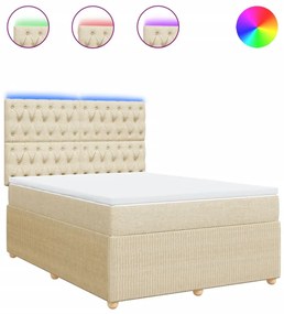 ΚΡΕΒΑΤΙ BOXSPRING ΜΕ ΣΤΡΩΜΑ ΚΡΕΜ 140X190 ΕΚ. ΥΦΑΣΜΑΤΙΝΟ 3294363