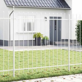 vidaXL Φράχτης Κήπου 5 pcs Λευκό 8,5 x 1,5 μ Ατσάλι με Πούδρα