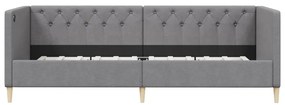 vidaXL Καναπές Κρεβάτι με Έξοδο USB Ανοιχτό Γκρι 90x200εκ. Υφασμάτινος