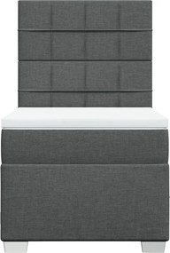 vidaXL Κρεβάτι Boxspring με Στρώμα Σκούρο Γκρι 80x200 εκ. Υφασμάτινο
