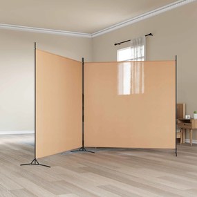 vidaXL Δίαυλος Δωματίου 2 Πάνελ Μπεζ 348 x 180 cm Ύφασμα