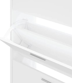 vidaXL Παπουτσοθήκη Λευκή 63x24x103 εκ. από Επεξεργασμένο Ξύλο