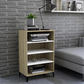 Ραφιέρα Λευκό και Sonoma Δρυς 57 x 35 x 90 εκ. από Επεξ. Ξύλο - Λευκό