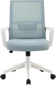BF2965 Πολυθρόνα Γραφείου Ύφασμα Γκρι-Μπλε Mesh, Βάση PP Άσπρο   1τμχ