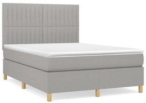 ΚΡΕΒΑΤΙ BOXSPRING ΜΕ ΣΤΡΩΜΑ ΑΝΟΙΧΤΟ ΓΚΡΙ 140X200 ΕΚ. ΥΦΑΣΜΑΤΙΝΟ 3142497