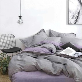 Πάπλωμα Σετ 3τμχ Status Riva 1 Grey Ρυθμός Queen Size 220x240cm 100% Cotton Satin