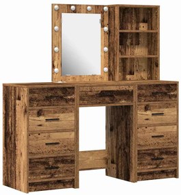 vidaXL Τραπέζι περιποίησης με συρτάρι 3 pcs Καφέ 40 x 41 x 135 εκ.