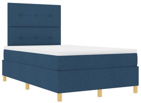 vidaXL Κρεβάτι Βάσης με Στρώμα Μπλε 120x200 εκ. Ύφασμα