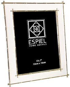 Κορνίζα FAM762 20x25cm White-Gold Espiel Αλουμίνιο
