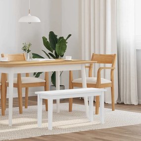 vidaXL Πάγκος 90 εκ. Λευκό από Μασίφ Ξύλο από Καουτσούκ