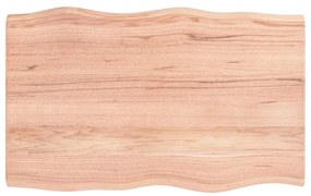 Επιφ Τραπεζιού Αν Καφέ 80x50x(2-4)εκ. Ακατέργ. Μασίφ Ξύλο Δρυός - Καφέ
