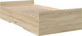 vidaXL Σκελετός κρεβατιού με αποθήκευση Sonoma Δρυς 80 x 200 cm