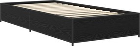 vidaXL Σκελετός Κρεβατιού Μαύρη Δρυς 80 x 200 cm Επεξεργασμένο Ξύλο