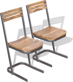 vidaXL Καρέκλες Τραπεζαρίας 2 τεμ. από Μασίφ Ξύλο Teak
