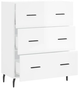 vidaXL Ντουλάπι Γυαλιστερό Λευκό 69,5x34x90 εκ. Επεξεργασμένο Ξύλο