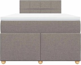 vidaXL Κρεβάτι Boxspring με Στρώμα Taupe 120x200 εκ. Υφασμάτινο