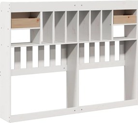 vidaXL Κεφαλάρι με Αποθ. Χώρο Λευκό 150 εκ. από Μασίφ Ξύλο Πεύκου