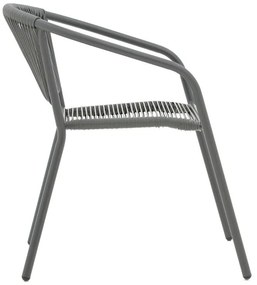 Καρέκλα Lindaria στοιβαζόμενη μέταλλο-pe rattan ανθρακί 54x63x74 εκ. 54x63x74 εκ.