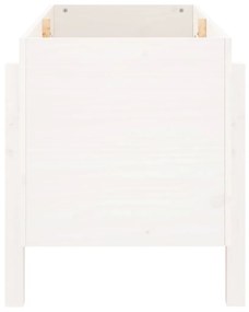 Ζαρντινιέρα Υπερυψωμένη 101 x 50 x 57 εκ. από Μασίφ Ξύλο Πεύκου - Λευκό