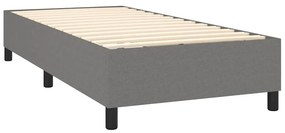 vidaXL Κρεβάτι Boxspring με Στρώμα &amp; LED Σκ.Γκρι 80x200 εκ. Υφασμάτινο