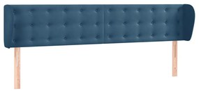 vidaXL Κεφαλάρι με Πτερύγια Σκούρο Μπλε 163x23x78/88 εκ. Βελούδινο
