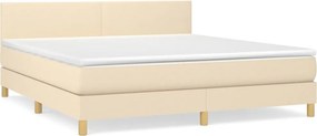 vidaXL Κρεβάτι Boxspring με Στρώμα Κρεμ 160x200 εκ. Υφασμάτινο