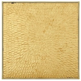 Πίνακας Σε Καμβά Gold Peonia 020662 100x100xH4,5cm Gold Τετράγωνοι Ξύλο,Καμβάς