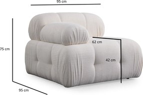 Τριθέσιος Καναπές Λευκό PETITE 290x95x75