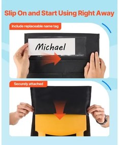 VEVOR Chair Pockets for Classroom 12 Pack Chairback Buddy Pocket with Name Tag