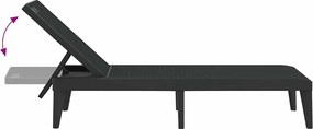 vidaXL Ξαπλώστρα Ανθρακί 186 x 60 x 29 από Πολυπροπυλένιο