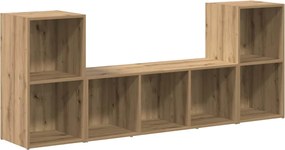 vidaXL Σετ επίπλου τηλεόρασης 3 pcs Καφέ Επεξεργασμένο ξύλο