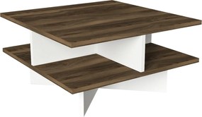 Τραπέζι Σαλονιού - Hamton - Χρώμα Καρυδί &amp; Λευκό - 60x32x60εκ